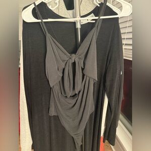 Zara Dark Gray Knotted Bodysuit